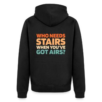 Elevator Elevator - Unisex Premium Organic Zip Hoodie - black - Back - Nico (187cm)