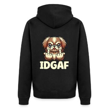 Pékinois Idgaf - Veste à capuche bio Premium Unisexe - noir - Dos - Nico (187cm)