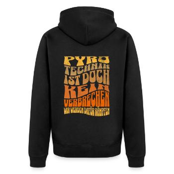 Pyrotechnics are not a crime - Meme Spruch - Unisex Premium Organic Zip Hoodie - black - Back - Nico (187cm)