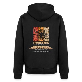 Pyrotechnics are not a crime - Meme Spruch - Unisex Premium Organic Zip Hoodie - black - Back - Nico (187cm)