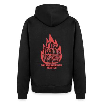 Pyrotechnics are not a crime - Meme Spruch - Unisex Premium Organic Zip Hoodie - black - Back - Nico (187cm)