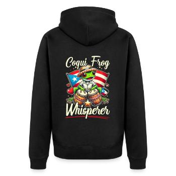 Coqui Frog Puerto Rico Pride Boricua Puerto Rican - Unisex Premium Organic Zip Hoodie - black - Back - Nico (187cm)