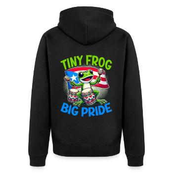 Coqui Frog Puerto Rico Pride Boricua Puerto Rican - Unisex Premium Organic Zip Hoodie - black - Back - Nico (187cm)