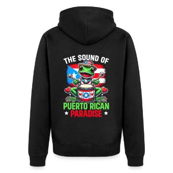 Coqui Grenouille Porto Rico Pride Boricua Portoricain - Veste à capuche bio Premium Unisexe - noir - Dos - Nico (187cm)