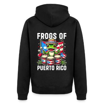 Coqui Frog Puerto Rico Pride Boricua Puerto Rican - Unisex Premium Organic Zip Hoodie - black - Back - Nico (187cm)