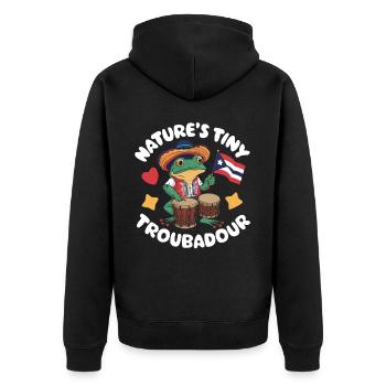 Coqui Frog Puerto Rico Pride Boricua Puerto Rican - Unisex Premium Organic Zip Hoodie - black - Back - Nico (187cm)