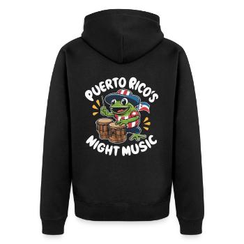 Coqui Frog Puerto Rico Pride Boricua Puerto Rican - Unisex Premium Organic Zip Hoodie - black - Back - Nico (187cm)