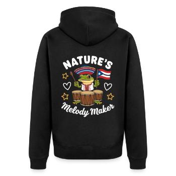 Coqui Grenouille Porto Rico Pride Boricua Portoricain - Veste à capuche bio Premium Unisexe - noir - Dos - Nico (187cm)