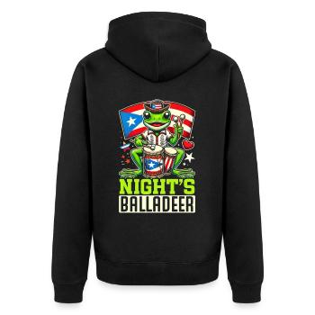 Coqui Frog Puerto Rico Pride Boricua Puerto Rican - Unisex Premium Organic Zip Hoodie - black - Back - Nico (187cm)