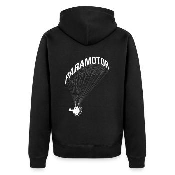 Paramoteur Parapente Paragleiten - Veste à capuche bio Premium Unisexe - noir - Dos - Nico (187cm)