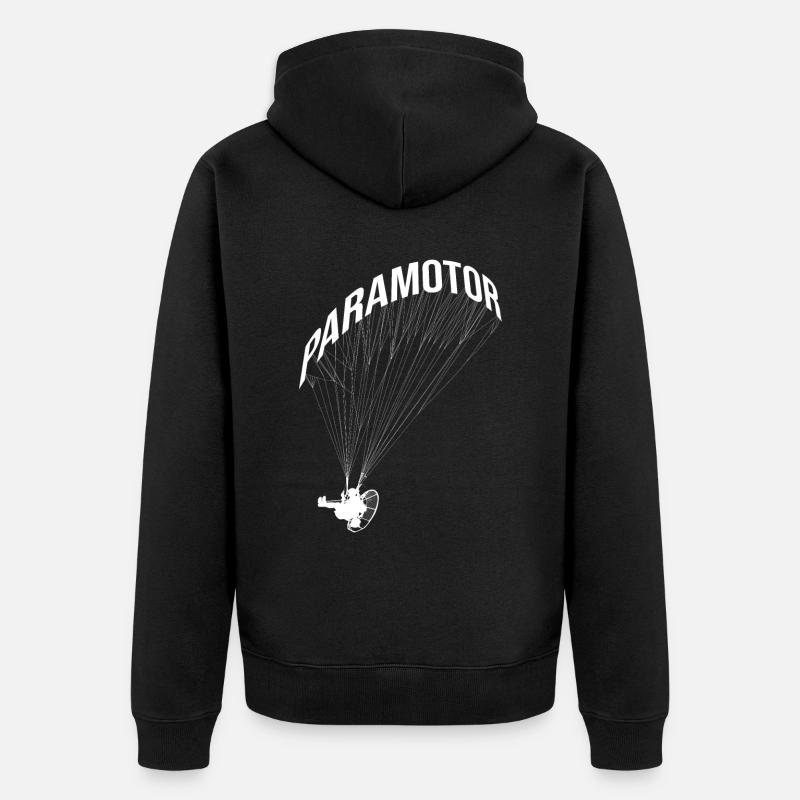 Paramotor Paragliding Paragleiten - Unisex Premium Organic Zip Hoodie - black