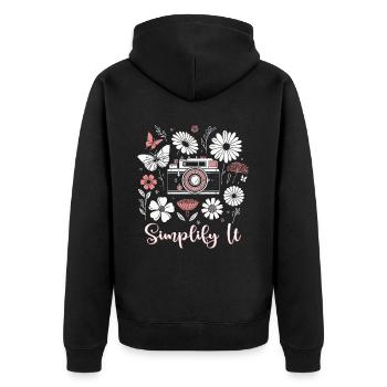 Photographer Photography Photographers Simplify It - Unisex Premium Organic Zip Hoodie - black - Back - Nico (187cm)