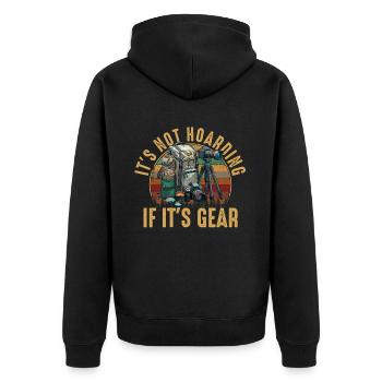 it's not horading gear, Photography camera - Unisex Premium Bio Zip Hoodie - Schwarz - Hinten - Nico (187cm)