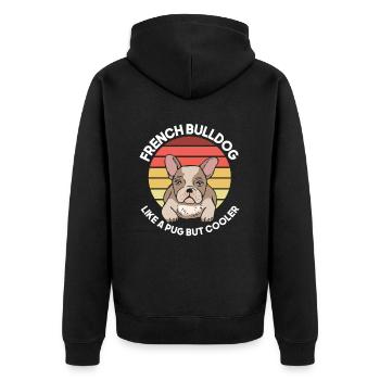 Bouledogue français rétro - Veste à capuche bio Premium Unisexe - noir - Dos - Nico (187cm)