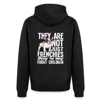 Bouledogue Français Enfants - Veste à capuche bio Premium Unisexe - noir - Dos - Nico (187cm)