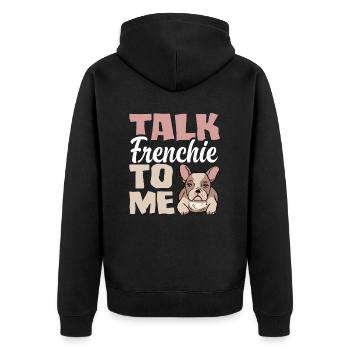 Bouledogue français Jeu de mots - Veste à capuche bio Premium Unisexe - noir - Dos - Nico (187cm)