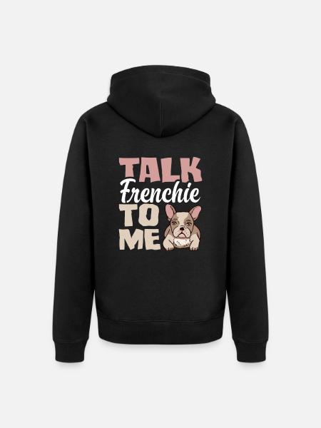 Bouledogue français Jeu de mots - Veste à capuche bio Premium Unisexe - noir