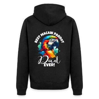 Bester Macaw Parrot Papa - Unisex Premium Bio Zip Hoodie - Schwarz - Hinten - Nico (187cm)