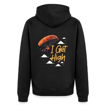 Paramotoring paramotoring - Unisex Premium Organic Zip Hoodie - black - Back - Nico (187cm)