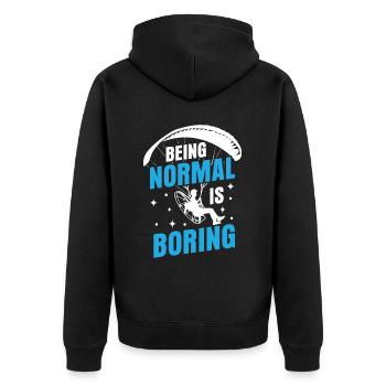 Paramotoring paramotoring - Unisex Premium Organic Zip Hoodie - black - Back - Nico (187cm)