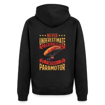 Paramotoring paramotoring - Unisex Premium Organic Zip Hoodie - black - Back - Nico (187cm)