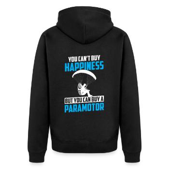 Paramotoring paramotoring - Unisex Premium Organic Zip Hoodie - black - Back - Nico (187cm)