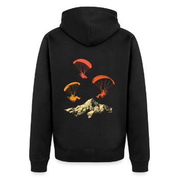 Paramotoring paramotoring - Unisex Premium Organic Zip Hoodie - black - Back - Nico (187cm)