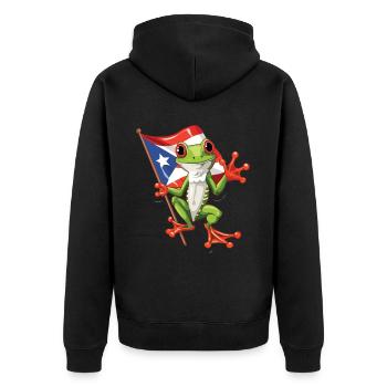 Grenouille Coqui Symbole Taino Boricua Puerto - Veste à capuche bio Premium Unisexe - noir - Dos - Nico (187cm)