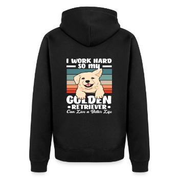 Golden Retriever Chien Amour Cadeau - Veste à capuche bio Premium Unisexe - noir - Dos - Nico (187cm)