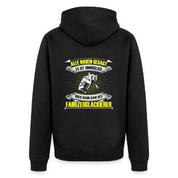 Vehicle painter Then came the painter - Unisex Premium Organic Zip Hoodie - black - Back - Nico (187cm)