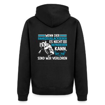 Vehicle Painter Can Repair It Painter - Unisex Premium Organic Zip Hoodie - black - Back - Nico (187cm)