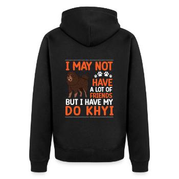 Do Khyi is my friend Tibetan Mastiff - Unisex Premium Organic Zip Hoodie - black - Back - Nico (187cm)