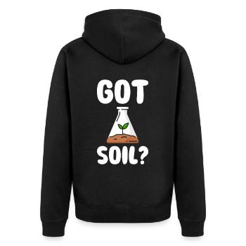 Bodenwissenschaftler Agrarwissenschaftler - Unisex Premium Bio Zip Hoodie - Schwarz - Hinten - Nico (187cm)