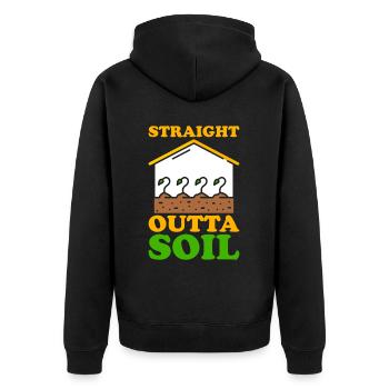 Bodenwissenschaftler Agrarwissenschaftler - Unisex Premium Bio Zip Hoodie - Schwarz - Hinten - Nico (187cm)