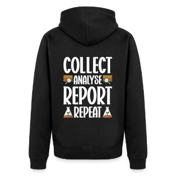 Bodenwissenschaftler Agrarwissenschaftler - Unisex Premium Bio Zip Hoodie - Schwarz - Hinten - Nico (187cm)