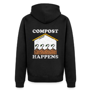 Bodenwissenschaftler Agrarwissenschaftler - Unisex Premium Bio Zip Hoodie - Schwarz - Hinten - Nico (187cm)