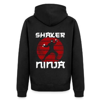 Barman Mixologue Ninja Shaker - Veste à capuche bio Premium Unisexe - noir - Dos - Nico (187cm)