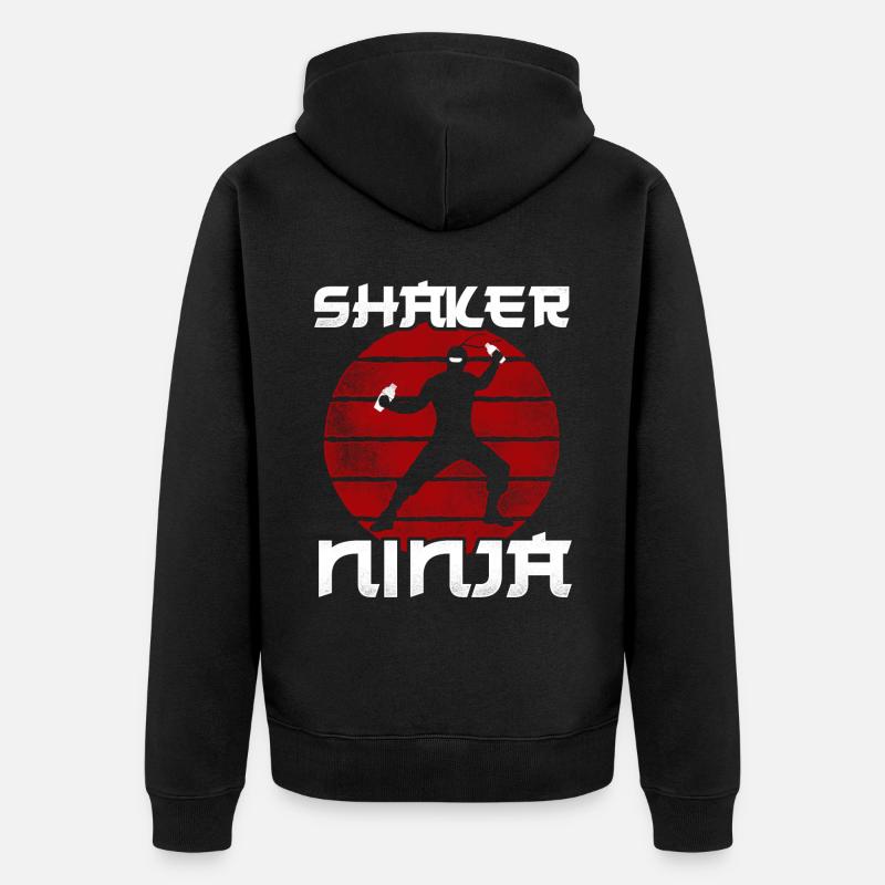 Barman Mixologue Ninja Shaker - Veste à capuche bio Premium Unisexe - noir