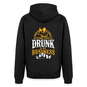 Bartender Mixologist Getting - Unisex Premium Bio Zip Hoodie - Schwarz - Hinten - Nico (187cm)