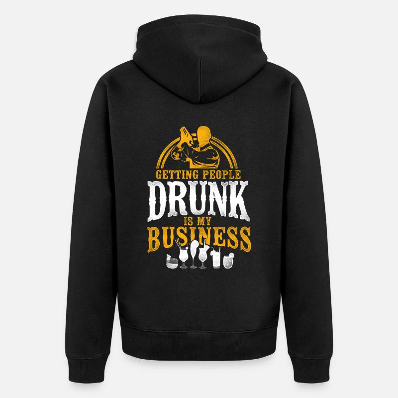 Barman Mixologue Obtenir - Veste à capuche bio Premium Unisexe - noir