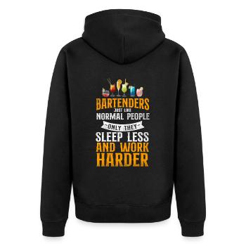 Bartender Mixologist Bartenders - Unisex Premium Organic Zip Hoodie - black - Back - Nico (187cm)