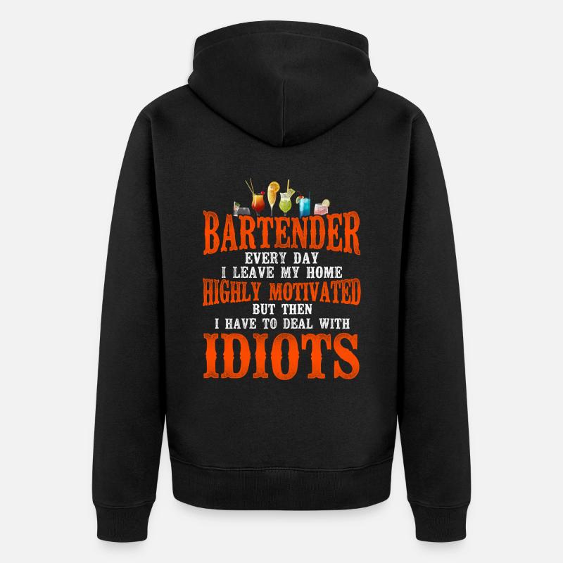 Bartender Mixologist Bartender - Unisex Premium Bio Zip Hoodie - Schwarz