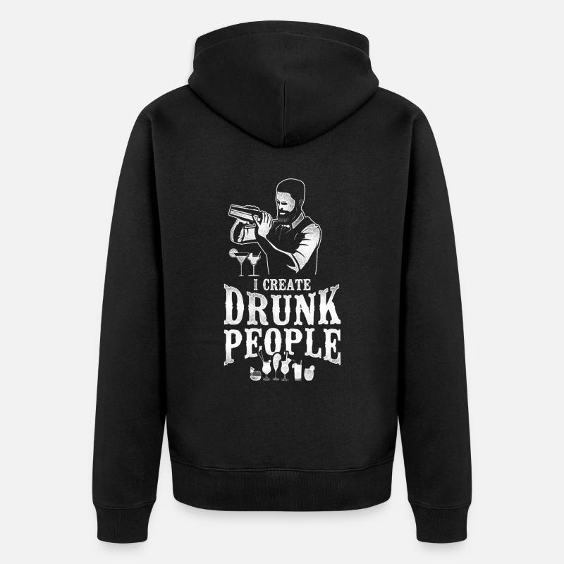 Bartender Mixologist I Create - Unisex Premium Bio Zip Hoodie - Schwarz