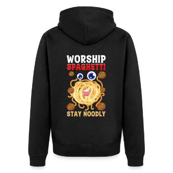 Monstre Spaghetti Volant FSM - Veste à capuche bio Premium Unisexe - noir - Dos - Nico (187cm)