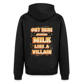 Allergie au lait ici Éviter le lait - Veste à capuche bio Premium Unisexe - noir - Dos - Nico (187cm)