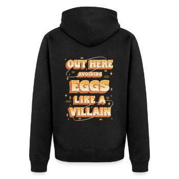Allergie aux œufs ici : éviter les œufs - Veste à capuche bio Premium Unisexe - noir - Dos - Nico (187cm)