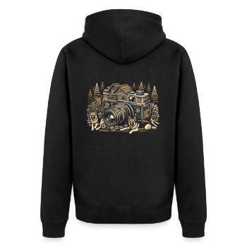 Photographer Photography Photographer - Unisex Premium Organic Zip Hoodie - black - Back - Nico (187cm)