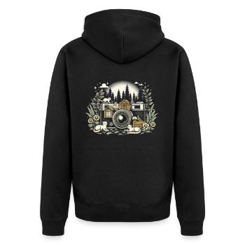 Photographer Photography Photographer Cat - Unisex Premium Organic Zip Hoodie - black - Back - Nico (187cm)