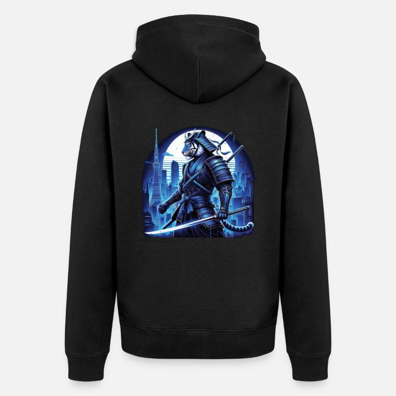 Samurai - Unisex Premium Bio Zip Hoodie - Schwarz