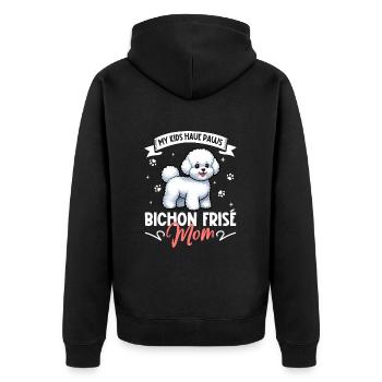 Bichon Frisé Mama - Veste à capuche bio Premium Unisexe - noir - Dos - Nico (187cm)